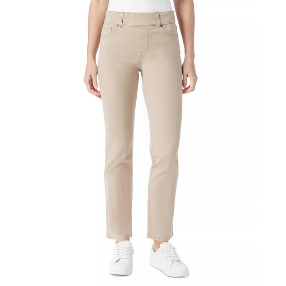 Gloria Vanderbilt Shape Effect Pull-On Straight-Leg Jeans Flaxen Wheat NWT 6-16 - Picture 1 of 2